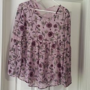jolt Floral Top with Cotton Knit Back